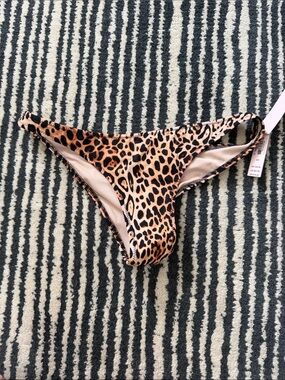 Victoria's Secret Leopard-Print Bikini Bottom in Tan and Black